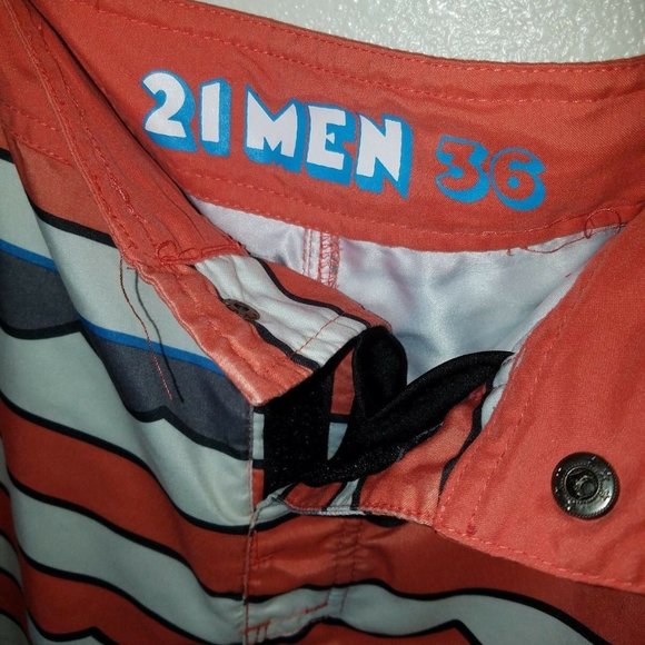 Mens Striped Swim Trunks Board Shorts Size 36 by 21 Men - Forever 21 - Picture 5 of 5